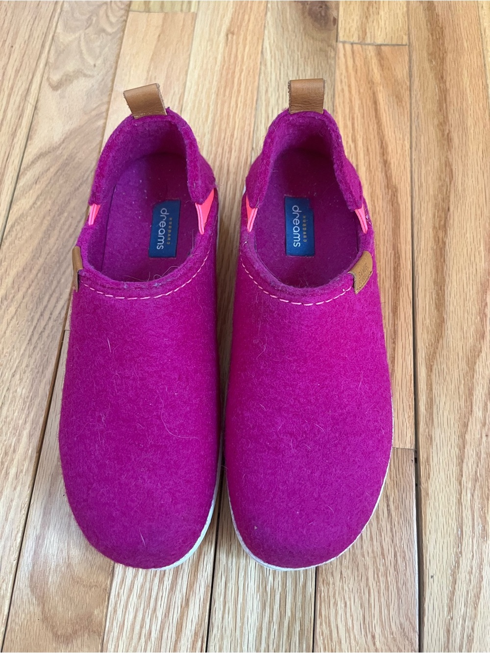Women's Slip-On Mule Clog in Fuchsia with White Sole